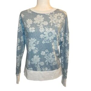 Blue floral sweat shirt